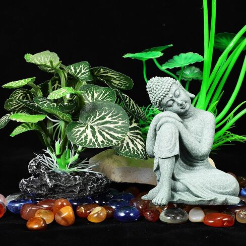 Ipetboom Fish Tank Buddha, 1 Set Aquarium Decorations Buddha Fish Tank Aquatic Leaf Buddha Decor for Home in Saudi Arabia