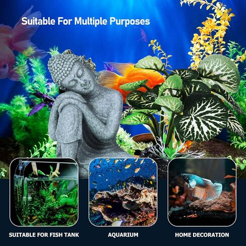 Ipetboom Fish Tank Buddha, 1 Set Aquarium Decorations Buddha Fish Tank Aquatic Leaf Buddha Decor for Home in Saudi Arabia