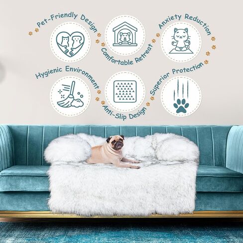 Pet Mat Large Luxury Fur Calming Dog Bed, Couch Bed, Dogs Landing Furniture Protector in Saudi Arabia