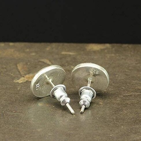 Caprixus 925 Sterling Silver Stud Earrings for Women Dome Pebble Stud Earrings 24K Gold Vermeil 2 Tone Gold and Silver Designer Handmade Hammered Minimalist Jewelry for Women Turkish Fine Jewelry in Saudi Arabia