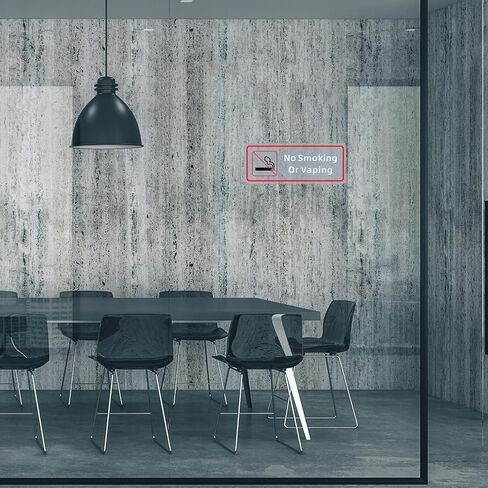 No Smoking for Business - Office & Home Window Clings and Glass Pastes - Ideal for Businesses and Non-smoking Public Places - 4" × 10" Vinyl Self Adhesive Prohibition Tobacco (No smoking) in Saudi Arabia
