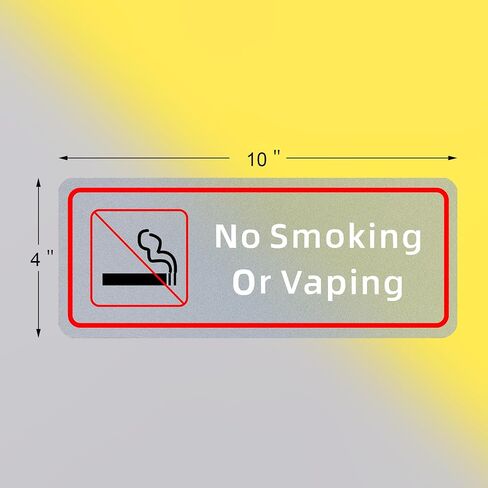 No Smoking for Business - Office & Home Window Clings and Glass Pastes - Ideal for Businesses and Non-smoking Public Places - 4" × 10" Vinyl Self Adhesive Prohibition Tobacco (No smoking) in Saudi Arabia