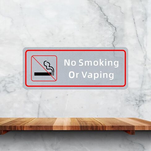 No Smoking for Business - Office & Home Window Clings and Glass Pastes - Ideal for Businesses and Non-smoking Public Places - 4" × 10" Vinyl Self Adhesive Prohibition Tobacco (No smoking) in Saudi Arabia