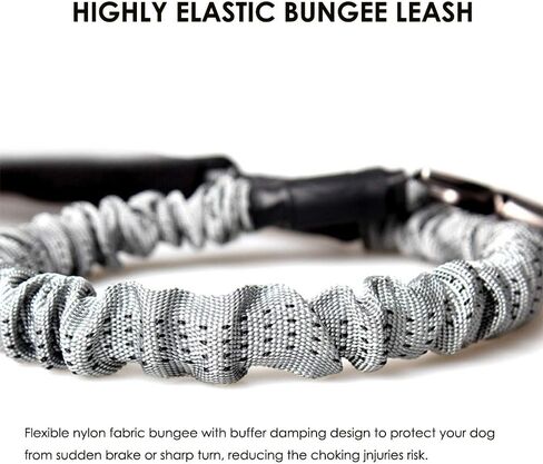 Strong Bungee Elastic Dog Leash with Comfortable Padded Handle Zinc Alloy Hardware Heavy Duty Shock Absorbing Training Leash for Large & Strong Dogs in Kuwait