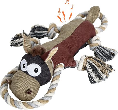 Squeaky Dog Toys, Plush Dog Toy, Large Dog Toys, Squeaky and Crinkle Chew Toy for Small, Medium, Large Dogs, yellow in Saudi Arabia