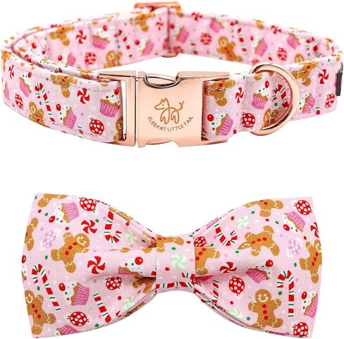 Elegant little tail Dog Collar with bow - Fall Dog Collar Bow Thanksgiving Turkey Bow Girl Boy Pet Collar Soft Dog Bowtie Collars for Medium Dogs in Saudi Arabia