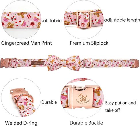 Elegant little tail Dog Collar with bow - Fall Dog Collar Bow Thanksgiving Turkey Bow Girl Boy Pet Collar Soft Dog Bowtie Collars for Medium Dogs in Saudi Arabia