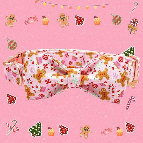 Elegant little tail Dog Collar with bow - Fall Dog Collar Bow Thanksgiving Turkey Bow Girl Boy Pet Collar Soft Dog Bowtie Collars for Medium Dogs in Saudi Arabia