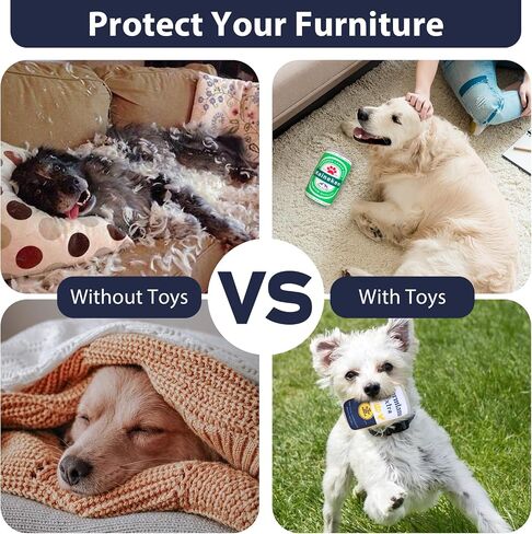 XIGGA Fun Squeaky Plush Interactive Teething Chewing Dog Toys, Canned Beer Shaped Trend Great Value for Small, Medium & Large Dogs Playing Two Packs in Saudi Arabia