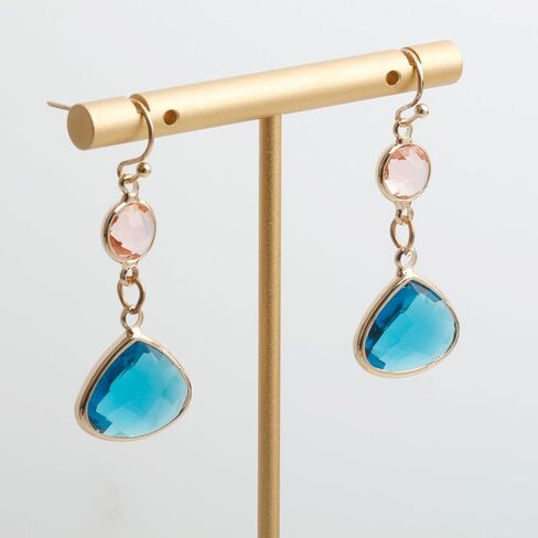 Sapphire Blue Topaz Dangle Earrings for Women Handmade Aquamarine Gold Plated Drop Earrings in Saudi Arabia