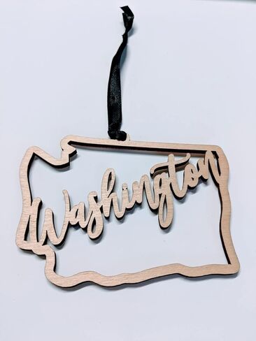 Washington Christmas Ornament State Ornament Rustic Ornament Wood Ornament Country Christmas in Kuwait