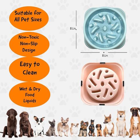 Rack&Roll PRODUCTS INC Slow Feeder Dog Bowl for Healthier Meal Times (Blue) in Saudi Arabia