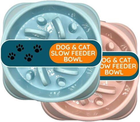 Rack&Roll PRODUCTS INC Slow Feeder Dog Bowl for Healthier Meal Times (Blue) in Saudi Arabia