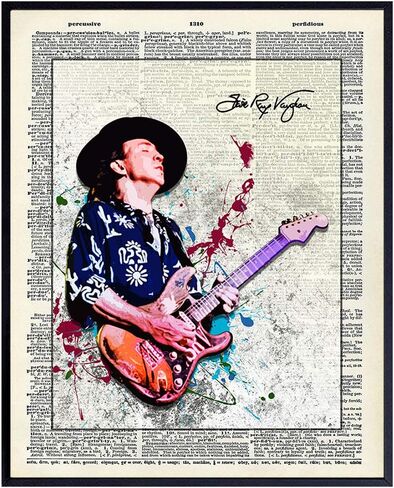 Stevie Ray Vaughan Unframed Wall Art Print - Great Gift for Music and Rock n Roll Fans - Cool Steampunk Home Decor - Ready to Frame (8x10) Vintage Photo in Saudi Arabia
