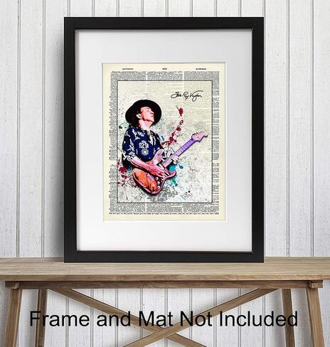 Stevie Ray Vaughan Unframed Wall Art Print - Great Gift for Music and Rock n Roll Fans - Cool Steampunk Home Decor - Ready to Frame (8x10) Vintage Photo in Saudi Arabia