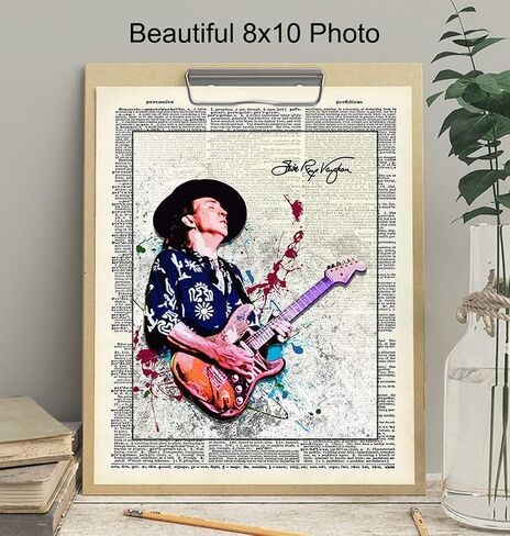 Stevie Ray Vaughan Unframed Wall Art Print - Great Gift for Music and Rock n Roll Fans - Cool Steampunk Home Decor - Ready to Frame (8x10) Vintage Photo in Saudi Arabia