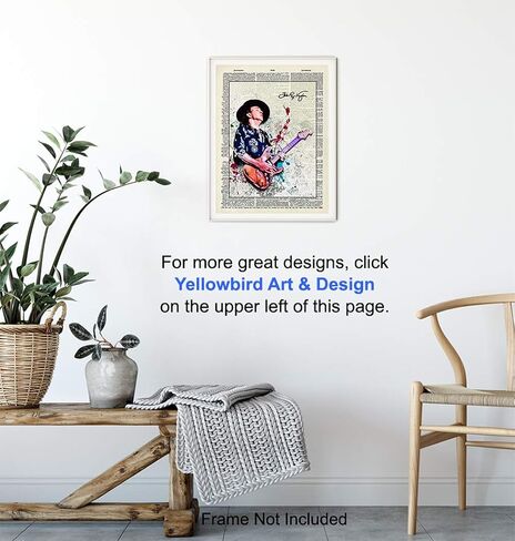 Stevie Ray Vaughan Unframed Wall Art Print - Great Gift for Music and Rock n Roll Fans - Cool Steampunk Home Decor - Ready to Frame (8x10) Vintage Photo in Saudi Arabia