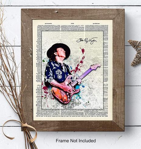 Stevie Ray Vaughan Unframed Wall Art Print - Great Gift for Music and Rock n Roll Fans - Cool Steampunk Home Decor - Ready to Frame (8x10) Vintage Photo in Saudi Arabia