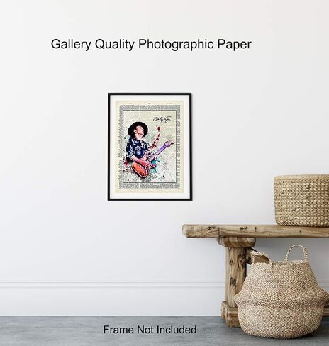 Stevie Ray Vaughan Unframed Wall Art Print - Great Gift for Music and Rock n Roll Fans - Cool Steampunk Home Decor - Ready to Frame (8x10) Vintage Photo in Saudi Arabia