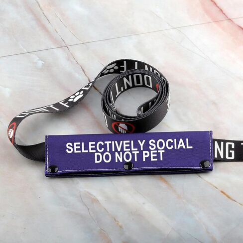 Selectively Social Dog Leash Sleeve Do Not Pet Dog Leash Wrap Social Distancing Dog Patch (Selectively Social) in Kuwait