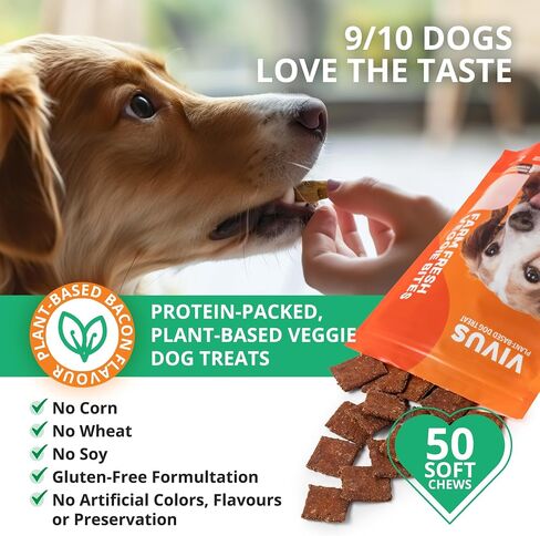Natural Vegan Dog Treats - for Immune Boosting & Skin Coat Health - All Natural Human Grade Allergen Free Ingredient - Suitable for All Breeds, 5.3 Oz in Saudi Arabia