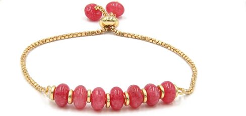 سوار Green Jade Bolo - سوار قابل للتعديل للنساء مع خرز ناعم وطلاء ذهبي، مجوهرات من الأحجار الكريمة (اليشم الأخضر) in Saudi Arabia