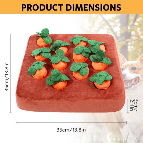 لعبة جزرة الكلب من سومويا، ألعاب ألغاز غنية للكلاب، لعبة إخفاء والبحث عن كلب مزرعة الجزر ألعاب مضغ قطيفة للكلاب الصغيرة والمتوسطة والكبيرة مع 12 جزرة in Kuwait