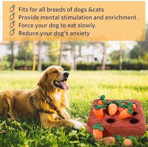 لعبة جزرة الكلب من سومويا، ألعاب ألغاز غنية للكلاب، لعبة إخفاء والبحث عن كلب مزرعة الجزر ألعاب مضغ قطيفة للكلاب الصغيرة والمتوسطة والكبيرة مع 12 جزرة in Kuwait