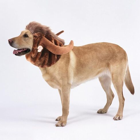 Idepet Halloween Dog Horn Wig, Soft Dog Costumes Bull Cosplay Pet Funny Ox Hat Dog Cat Horn Headgear (Brown, Medium) in Saudi Arabia