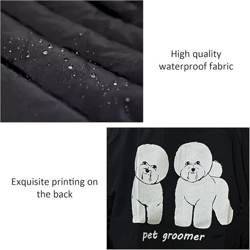 Waterproof Pet Grooming Smock with Zipper Long Sleeves Pet Grooming Work Clothes with Two Pockets Dog Cosmetologist in Saudi Arabia