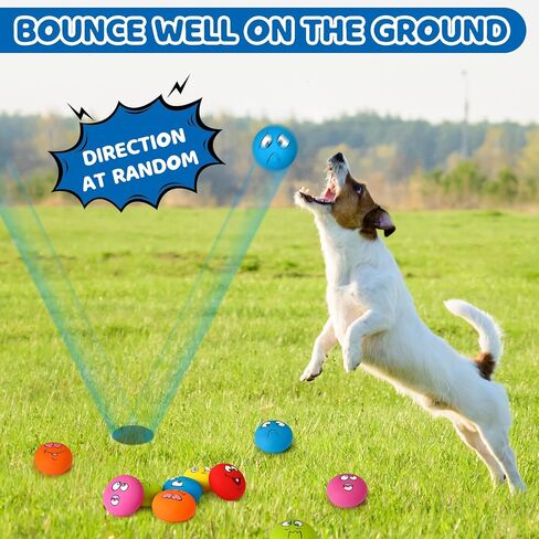 24 Pieces Funny Face Squeaky Dog Toys Latex Soft Dog Toys Emoticon Dog Squeaky Ball Interactive Dog Toys Balls Fetch Play Balls Toy for Small Medium Pets Dogs Puppies Playing Training, 6 Styles in Saudi Arabia