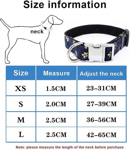 Dog Collar, Cotton Designer Dogs Collar Cute Flower Dog Collars for Girl Female Puppy Collar for Small Medium Large Dogs Gift (XS, Flag Blue) in Kuwait
