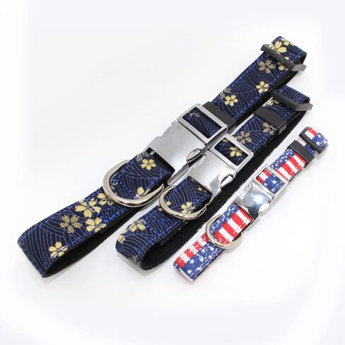 Dog Collar, Cotton Designer Dogs Collar Cute Flower Dog Collars for Girl Female Puppy Collar for Small Medium Large Dogs Gift (XS, Flag Blue) in Kuwait