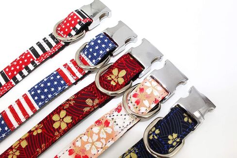 Dog Collar, Cotton Designer Dogs Collar Cute Flower Dog Collars for Girl Female Puppy Collar for Small Medium Large Dogs Gift (XS, Flag Blue) in Kuwait