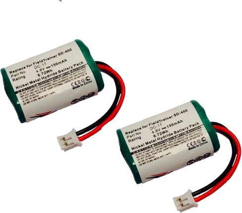 ZZcell® 2-Pack Battery Replacement for SportDog 650-058 / DC-17 Kinetic MH120AAAL4GC Replacement for Dogtra FieldTrainer SD-400, SD-800 Receiver SD-400S Dog Collar 150mAh in Saudi Arabia
