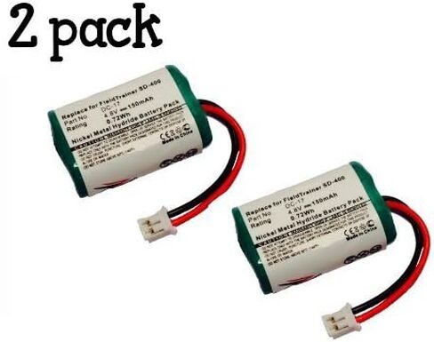 ZZcell® 2-Pack Battery Replacement for SportDog 650-058 / DC-17 Kinetic MH120AAAL4GC Replacement for Dogtra FieldTrainer SD-400, SD-800 Receiver SD-400S Dog Collar 150mAh in Saudi Arabia