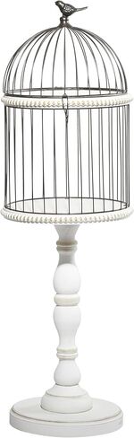 Deco 79 Farmhouse Wood Birdcage, LARGE SIZE, White in Saudi Arabia