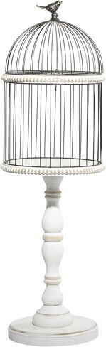 Deco 79 Farmhouse Wood Birdcage, LARGE SIZE, White in Saudi Arabia