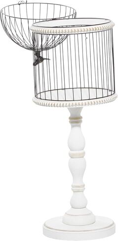 Deco 79 Farmhouse Wood Birdcage, LARGE SIZE, White in Saudi Arabia