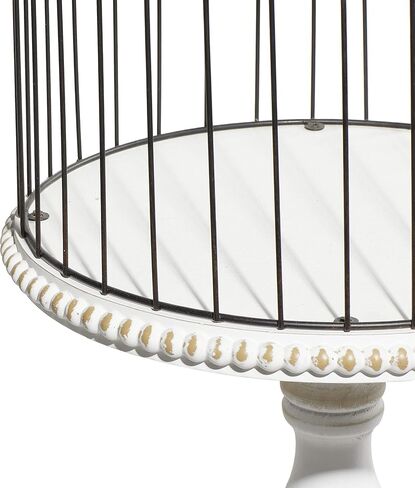 Deco 79 Farmhouse Wood Birdcage, LARGE SIZE, White in Saudi Arabia
