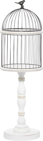 Deco 79 Farmhouse Wood Birdcage, LARGE SIZE, White in Saudi Arabia
