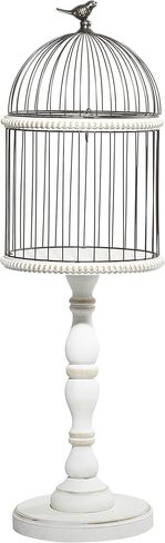 Deco 79 Farmhouse Wood Birdcage, LARGE SIZE, White in Saudi Arabia