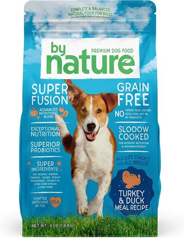 Grain Free Dog Food Made in USA [Grain Free Dry Dog Food with Superfood Ingredients for Food Sensitivities and Immune Health], Turkey & Duck Meal Recipe, 24 lb. Bag, Brown (77062) in Saudi Arabia