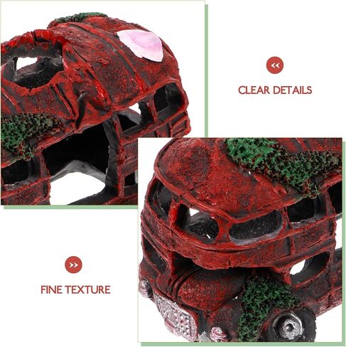 POPETPOP Car Wreck Aquarium Decoration- Wrecked Bus Car Fish Tank Hideout Resin Fish Hidden Cave Fish Tank Hiding Shelter Betta Fish Tank Accessories for Underwater Landscape in Saudi Arabia