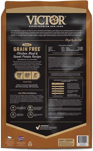 Victor Super Premium Dog Food – Grain Free Chicken Meal & Sweet Potato Recipe - Dry Dog Food for Dogs of All Life Stages – High Protein Dry Dog Food for All Normally Active Dogs, 30 lb in Saudi Arabia