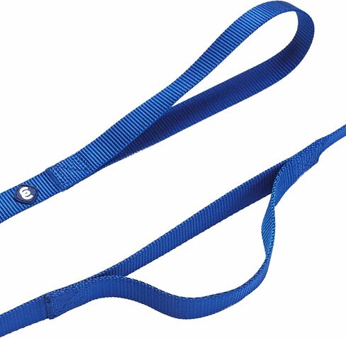 Blueberry Pet Essentials Matching Dog Collar and Double Handle Leash Set in Royal Blue, Adjustable Classic Solid Color Nylon Collar with 5 ft Leash for X-Small Dogs in Saudi Arabia