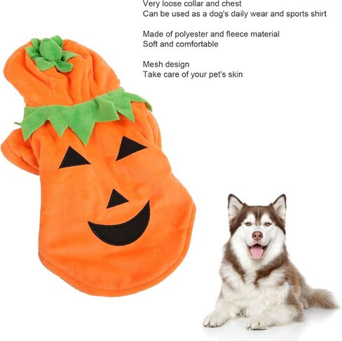 Pssopp Dog Pet Halloween Pumpkin Costume Funny Hoodies Pet Festival Costume Clothes Dogs Halloween Cosplay Sweater Halloween Pumpkin Dog Clothes XL in Saudi Arabia
