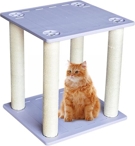 جثم قطط خارجي مقاوم للطقس مقاس 23 بوصة، برج قطط ذو سطح كبير مع أعمدة خدش من حبل البولي بروبيلين للقطط الداخلية والخارجية، أرفف واسعة للقطط بمقاس 22 بوصة × 20 بوصة ومقاعد للقطط in Kuwait