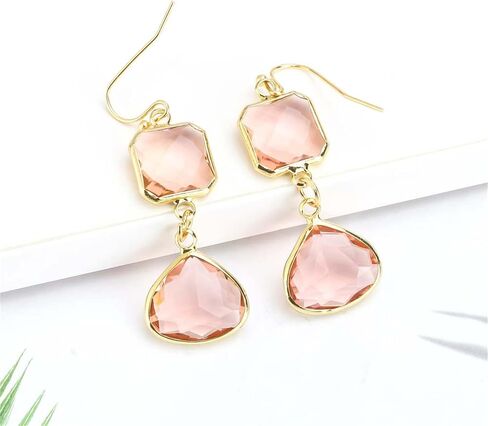 Sapphire Blue Earrings for Women Girls Trendy Sparkling Simulated Sapphire Lt Topaz Dangle Earrings Blue Topaz Earrings Handmade Lightweight Aquamarine Earrings Drop Earrings Jewelry Gifts (Orange) in Saudi Arabia