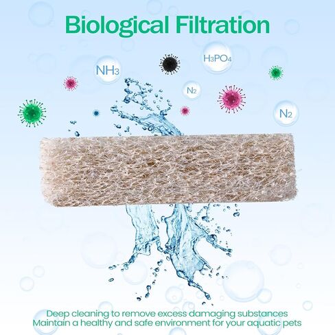 24 قطعة من فلتر حوض السمك، مخفض الأمونيا، مزيل الأمونيا لحوض السمك، مرشحات خزان الأسماك، وسادة فلتر حوض السمك متوافقة مع QuietFlow LED PRO Model 10 in Kuwait